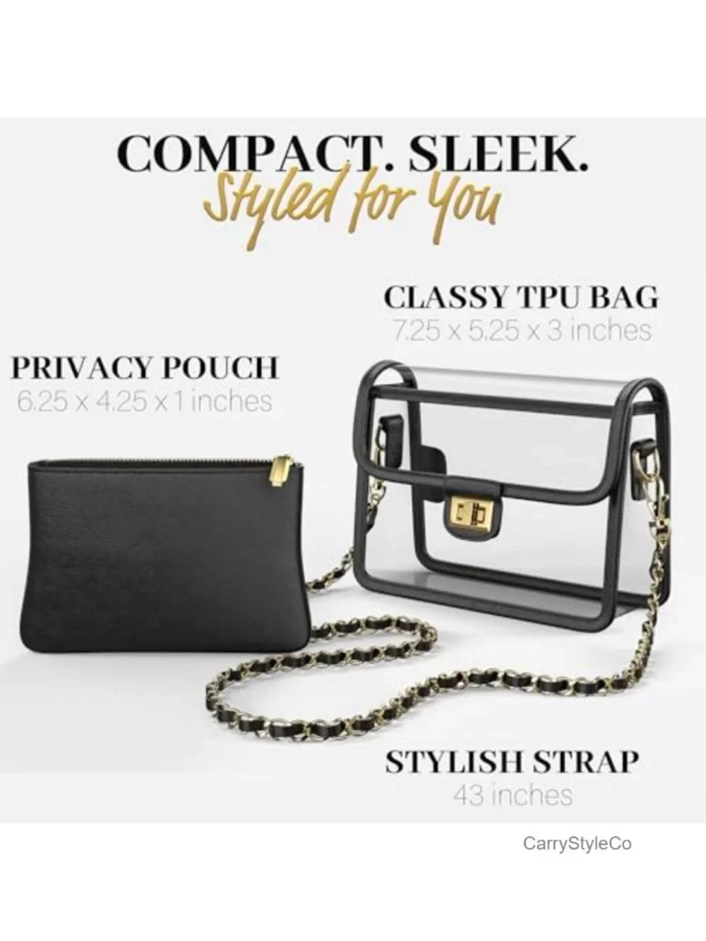 Clear Crossbody Purse with RFID Wallet Stadium Approved TPU